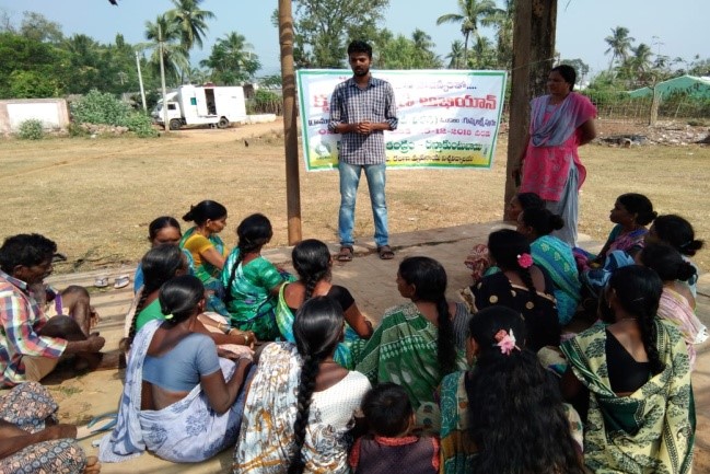 SRF Extn. conducted awareness programme on KKA-2 on production technology of  vegetables, Banana, coconut & pepper cultivation, off season cultivation vegetables  in Manda village on 04.12.2018